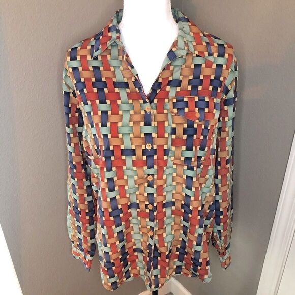 Truffles by YB woven patterned long sleeve button up - Picture 1 of 6